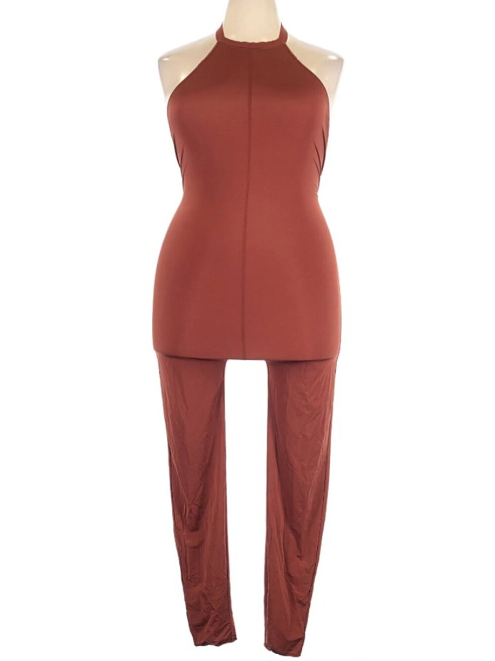 Skims CATSUIT Jelly Sheer Full Bodysuit Saffron Halter Sleeveless NWT Size 3X
